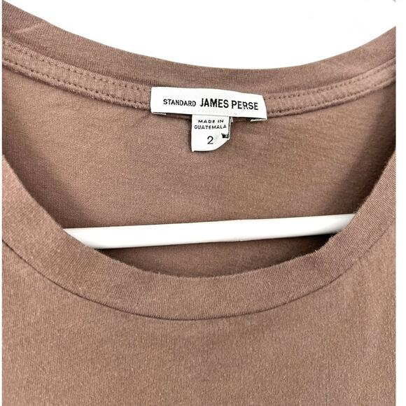 STANDARD James Perse | M | T Shirt Top women's sheer slub crew neck tee brown - Picture 3 of 6